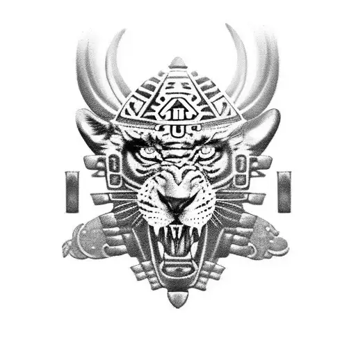 Aztec Warrior With Jaguar Plume