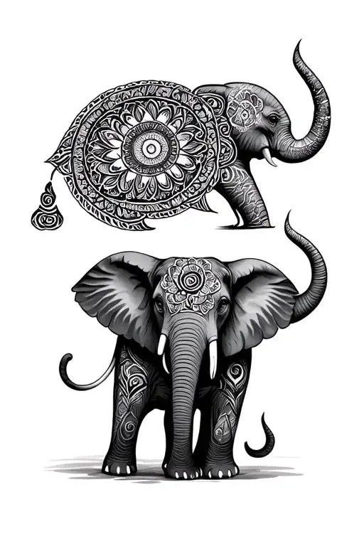 Mandala Design With Elephant
