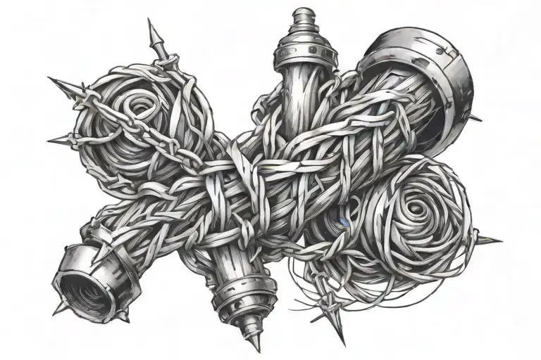 Barbed Wire Wrapped Around The Fore Arm