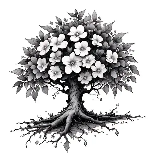 A Poison Tree With Hibusic Flowers Around Dainty And Girly