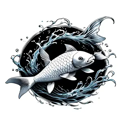 Koi Rushes In The Ocean