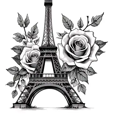 Eiffel Tower And Roses