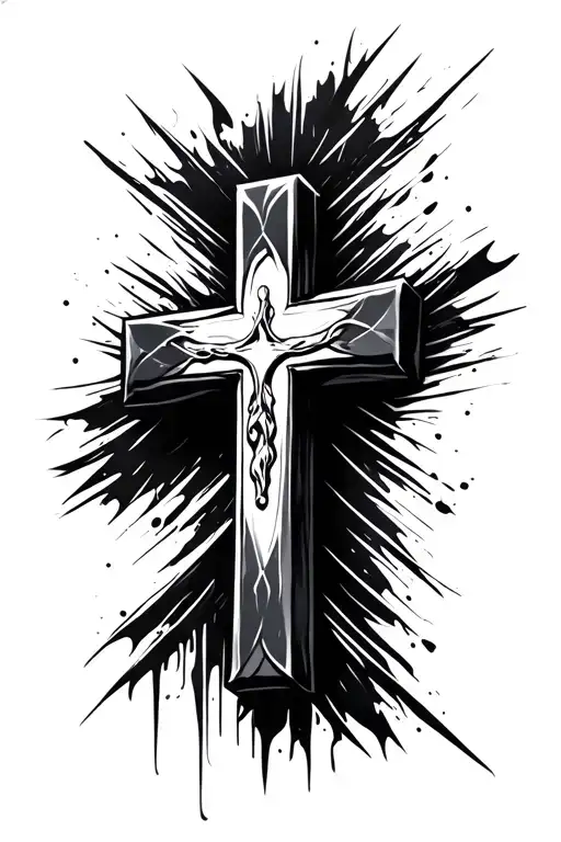 Fine Line Christian Cross