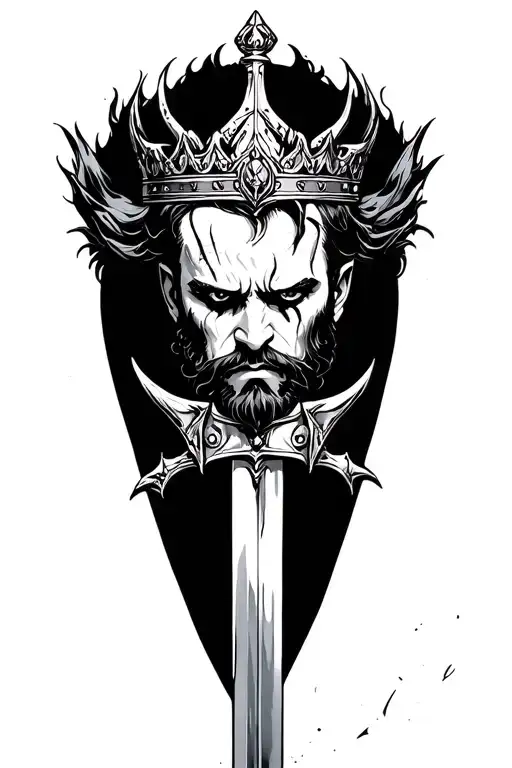 Leadership King With Scars And A Sword