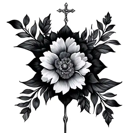 Cross And Floral
