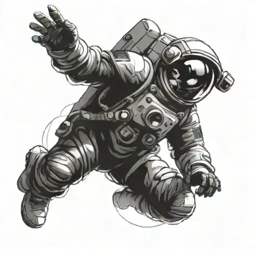 Astronaut In Space Surrounded In Northern Myth Emerging