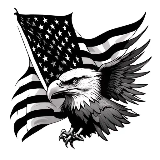 American Flag And Eagle