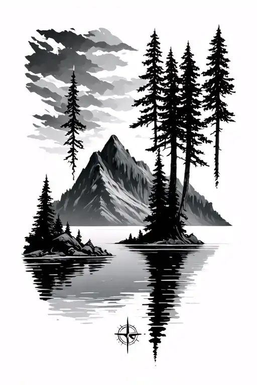 Compass Mountain Lake Tree