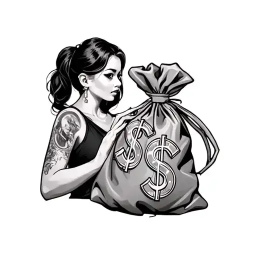 Money Bag Girl Holding