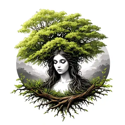 Willow Tree With Mother Nature And Green Sage