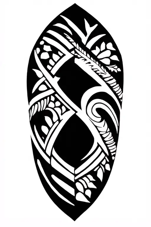 Polynesian Tribal Half Sleeve With Negative Space In Between Some Patterns