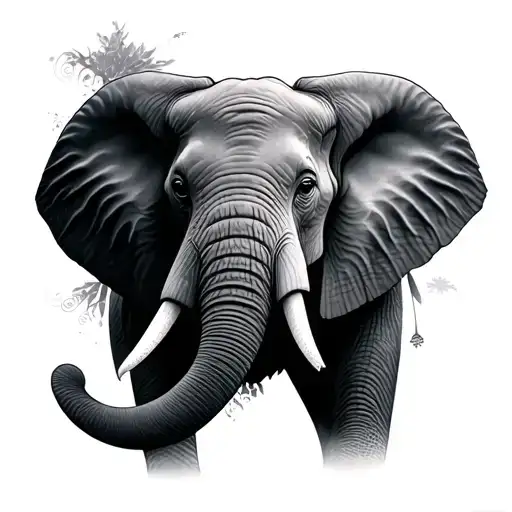 Half Elephant Face And Its