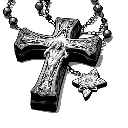 Rosary Beads And Cross