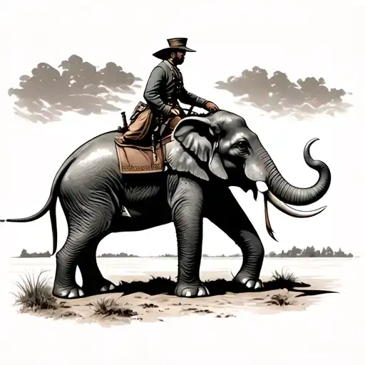 Us Civil War Soldier Riding An Elephant