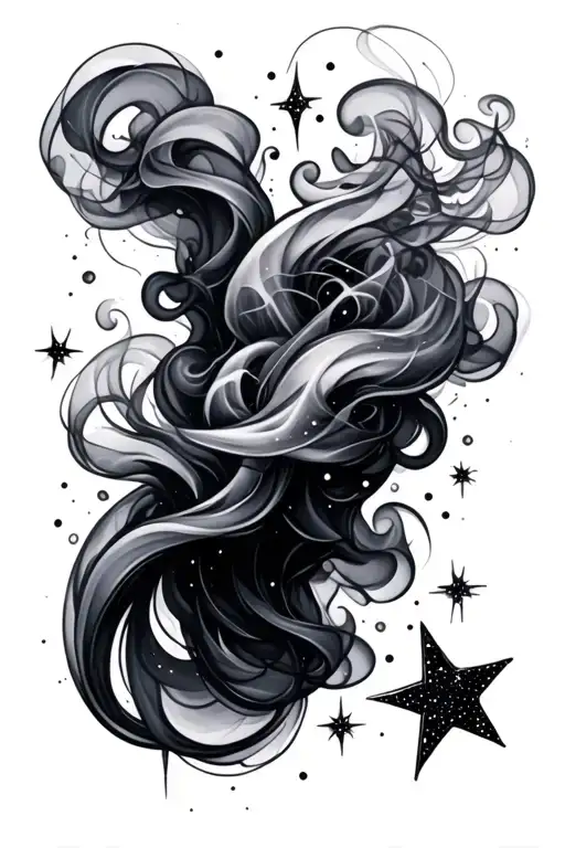 Smoke And Stars With Sparkles
