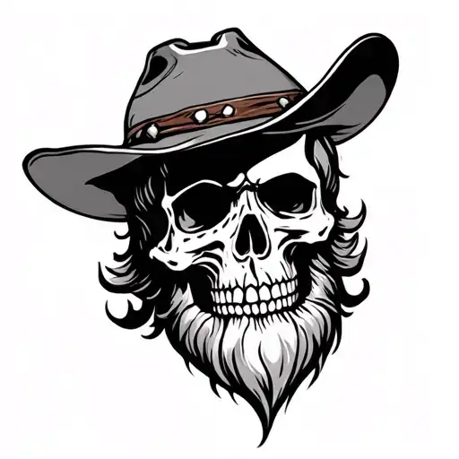 Cowboy Skull With Short Beard