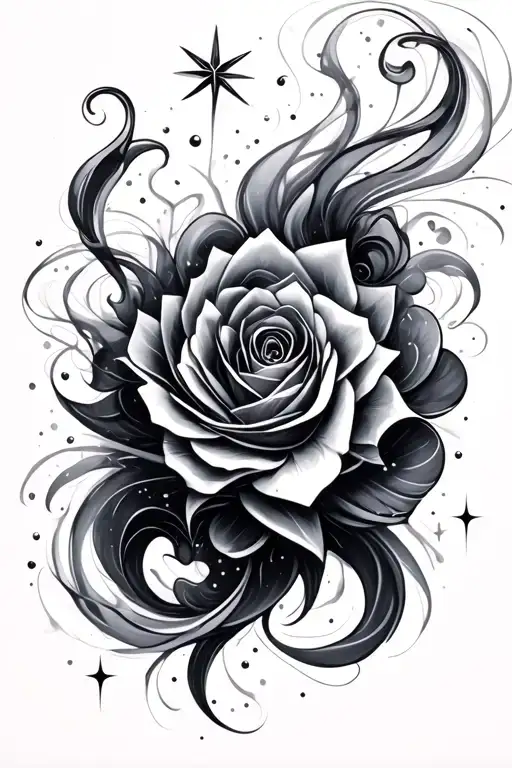 Smoky Swirls And Stars With Sparkles