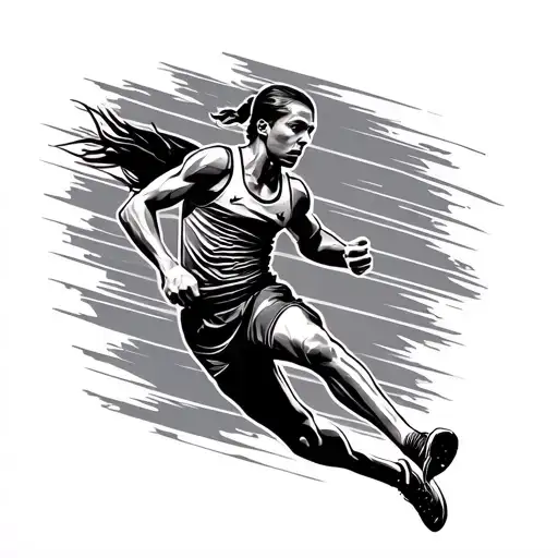 Track And Field Sprinter Running