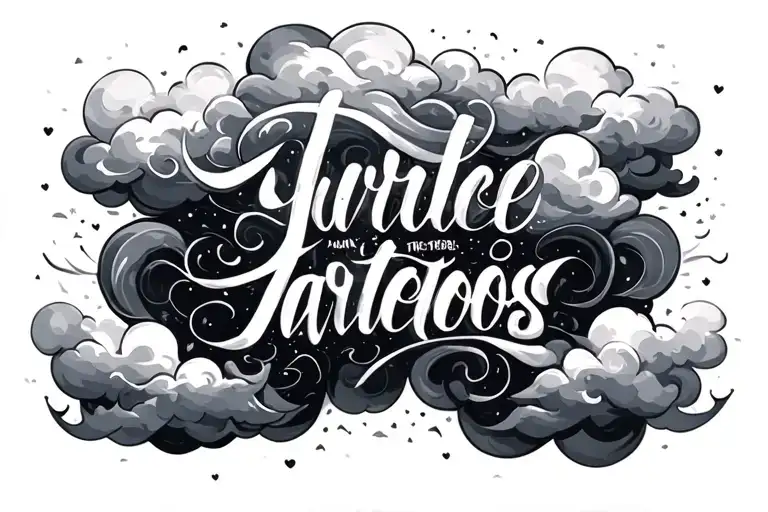 Clouds Surrounding Words Written