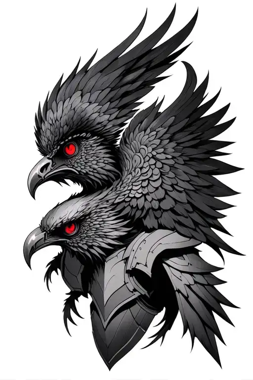 Phoenix Red Eyes On Armor