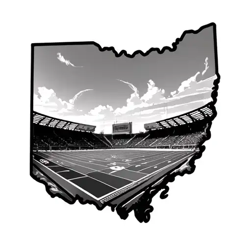 State Of Ohio Outline Tattoo Design Track And Field