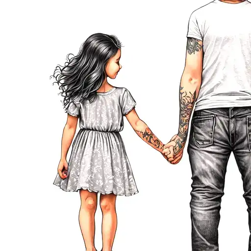 Father Daughter Holding Hands