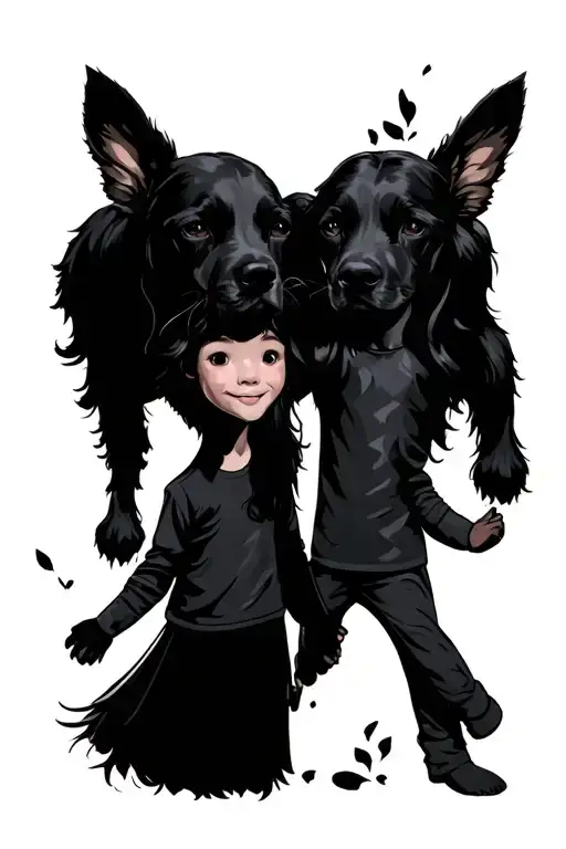 Father Daughter And Son Holding Hands Holding