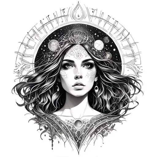 Psycadelic Cosmic Universe As Female Form