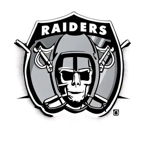 Las Vegas Raiders Logo Combined With Raiders Helmet