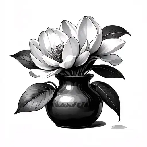 Magnolia In Bullet Casing Vase
