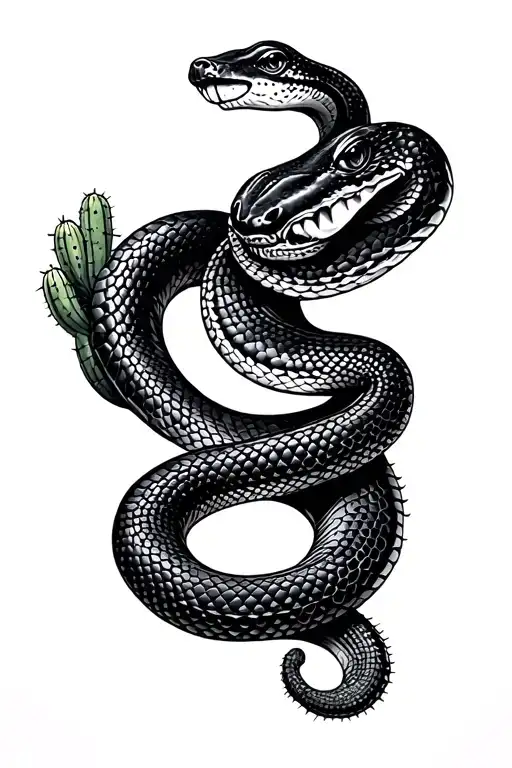 Snake With Cactus