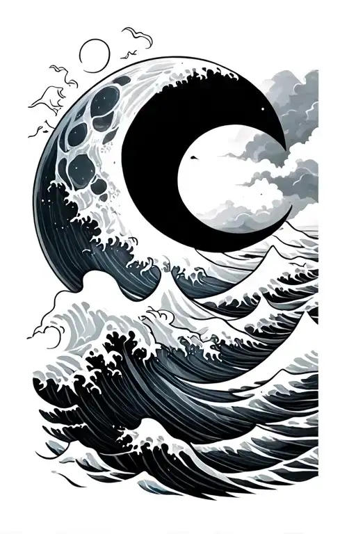 Moon And Wave Design