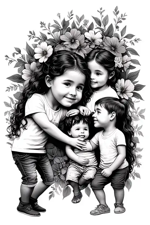 Family Cross Kids Playing