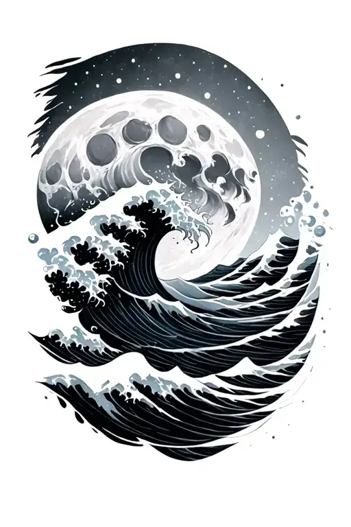 Moon And Wave