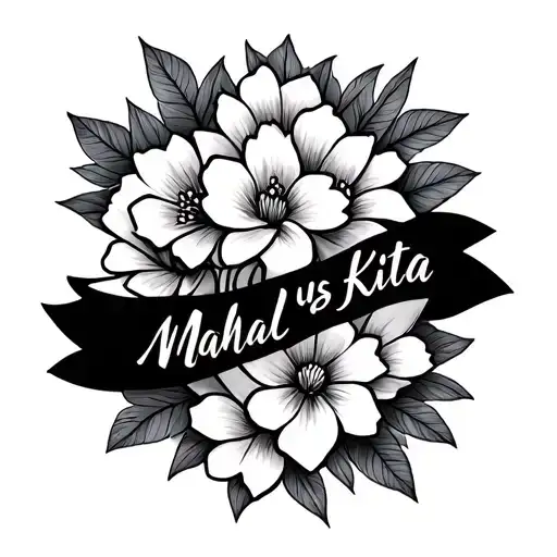 Says Mahal Kita With Flowers Wrapped