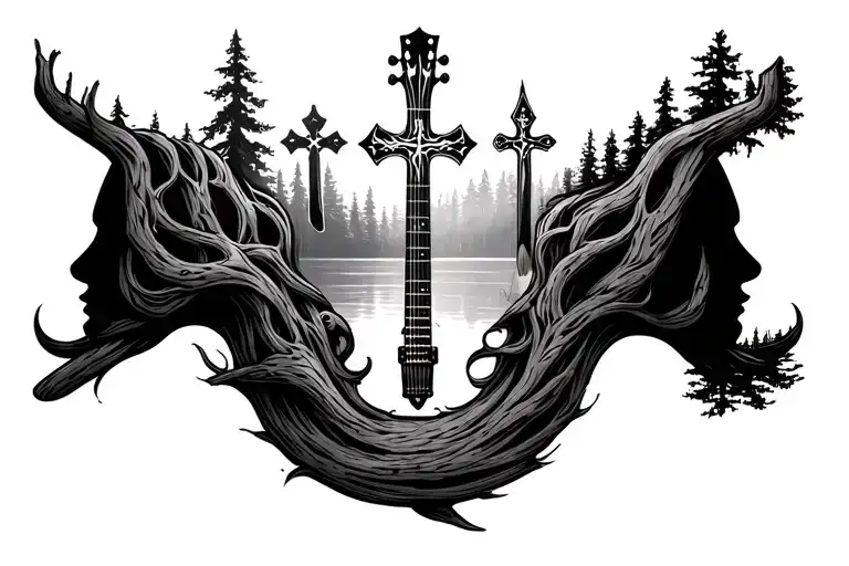 Guitar Profile Woods Lake 3 Crosses At Head Profile