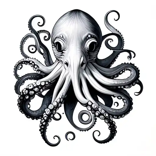 A Mix Between A Realistic Octopus And An Ancient Greek Style Octopus For Girl