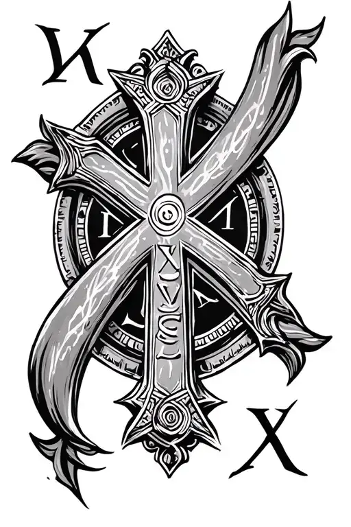 Roman Numerals And Cross