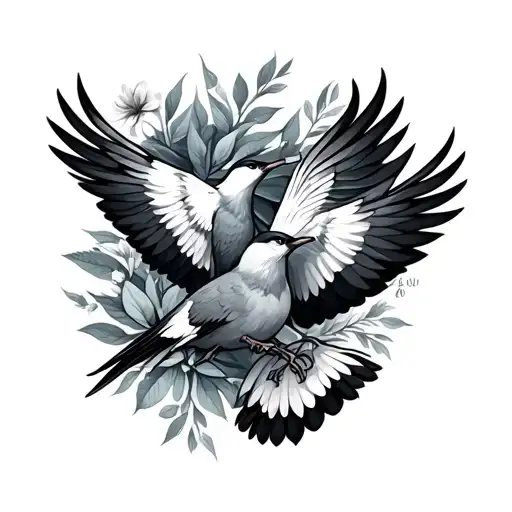 Forearm Tattoo Modification With Birds