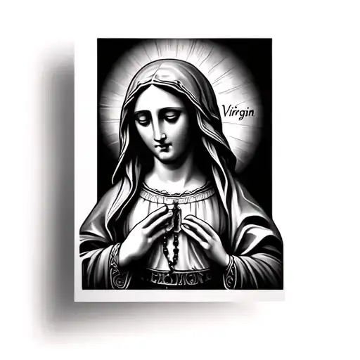 Virgin Mary With Rosary Beads