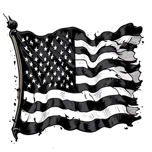 Tattered American Flag