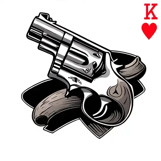 Ace Of Hearts With Revolver Wrapped