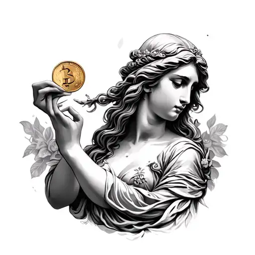 Aphrodite Flipping A Coin