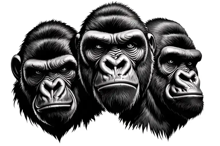 3 Mean Gorilla Face