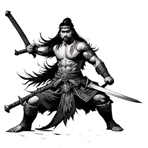 Filipino Warrior Wielding A Sword