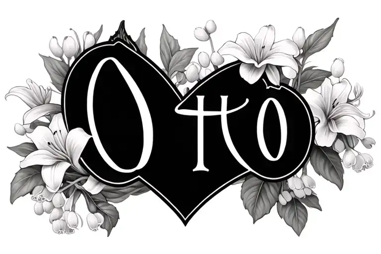 Name Otto Surrounded By Lilly Of The Valley And Hawthorn Flowers