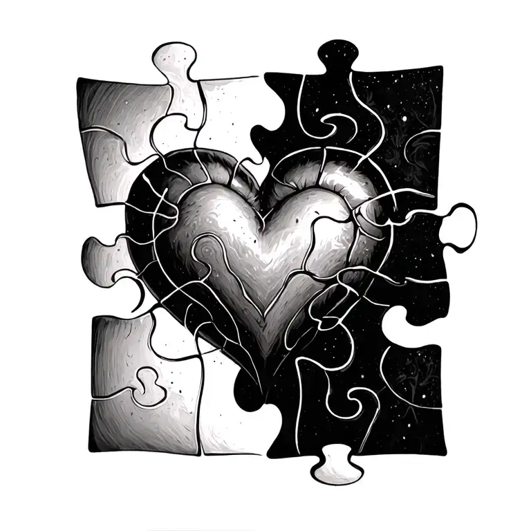 Heart In A Piece Of Piece Puzzle