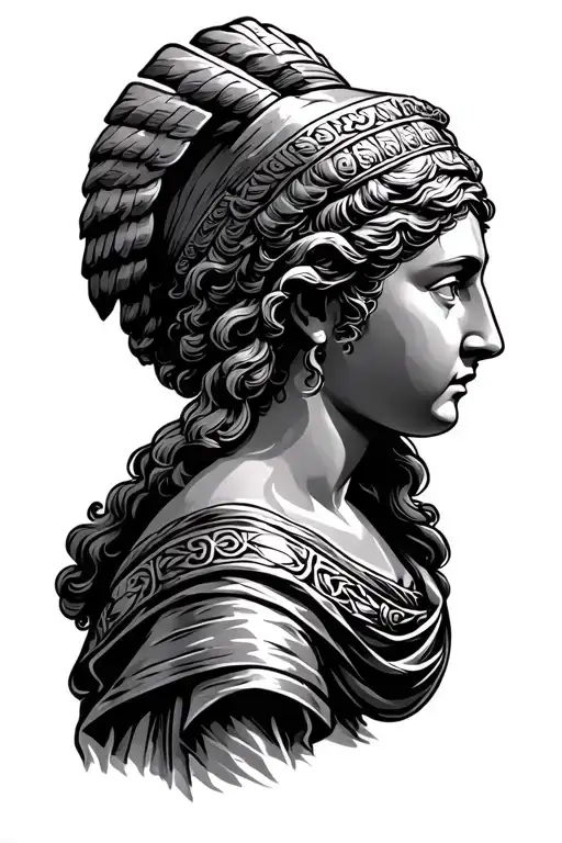 Athena Greek Mythology Head Side