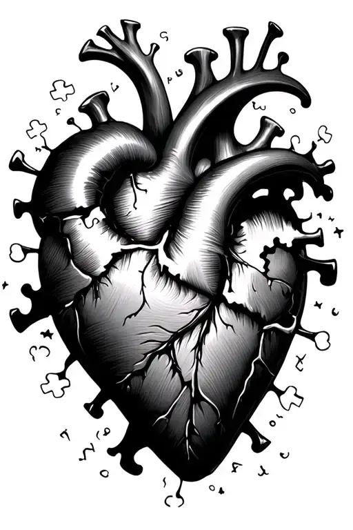 Heart In Several Pieces Of Puzzle Espacees
