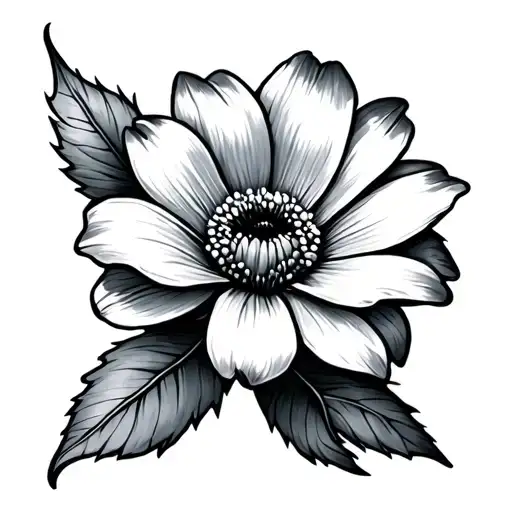 Thin Tattoo Of A Flower